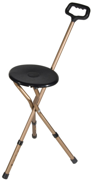 Aluminum walking stick with seat